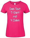 Damen T-Shirt Rundhals Bedrucken mit dem Amazon Tshirt Designer. T-Shirt selber gestalten. T-Shirt Druck. T-Shirt mit Wunschtext. T Shirts sind Ökotex-100 Zertifiziert. Pink M