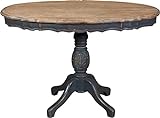 Biscottini Tisch aus massivem Eichenholz, 120 x 80 x 78 cm, ovaler Esszimmertisch, Küchentisch, Tisch aus Massivholz, runder Tisch