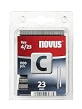 Novus Schmalrückenklammern 23 mm, 1100 Klammern vom Typ C4/23, Heftmittel für Profilhölzer, Paneele und Holzfaserplatten