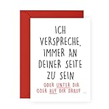 Central 23 Freche Geburtstagskarte für Männer – ICH VERSPRECHE, IMMER AN DEINER SEITE ZU SEIN - Witzige Grußkarte für Frauen – zum Jubiläum oder Valentinstag – mit Aufkleb