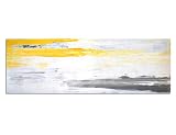Paul Sinus Art Panoramabild auf Leinwand und Keilrahmen 120x40cm Kunstmalerei abstrakt gelb g