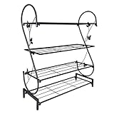 TAISK Shoe Rack Shoe Rack Storage Black Carved Wrought Iron Shoe Rack with Plastic Insole Household 4 Layer Metal Shoe Rack Can Accommodate 12 Pairs of Shoes Suitable for Livin