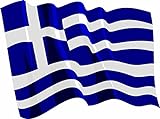 Etaia - 8x10,5 cm Auto Aufkleber wehende Fahne/Flagge von Griechenland Greece Europa Länder Sticker Motorrad Handy