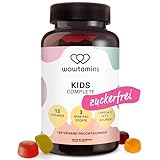 wowtamins KIDS Complete leckere Multivitamin Fruchtgummis für Kinder (120 Stück) - mit 13 Vitaminen, Omega 3s & Mineralstoffen - ab 2 Jahren (zuckerfrei, 1er Pack)