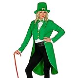 Widmann - St. Patricks Day Parade-Frack, für Damen, Grün, irischer Feiertag, Kobold, Zirkusdirektor, Kostüm, Karneval, Mottoparty
