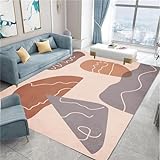 RUGMRZ Teppich Jugendzimmer Jungen Teppich Bett rosa grau einfaches geometrisches Muster Bereich Teppich waschbar und verschleißfest Wohnzimmer Teppichs 60X90CM