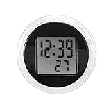TopHGC Digitale Uhr, universelle Motorrad-Uhr, wasserdicht, Motorrad-Halterung, Mini-Uhr, Schwarz (Upgrade mit Stoppuhr) für Küche, Badezimmer, Glas und Outdoor