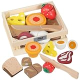 Spielzeug für , Frühstück, Obst, zum Schneiden, Spielzeug aus Holz, Küchenzubehör für Kinder aus Holz, Geschenk zum Geburtstag, Weihnachten für k