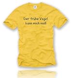 Comedy Shirts Der Frühe Vogel kann Mich mal. Herren T-Shirt Gr. XL - Gelb/Schwarz