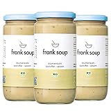 FRANK JUICE® Bio Suppe Blumenkohl | Mit Blumenkohl, Kartoffel & Sesam | Vegan & Bio-Zertifizierte Premium Qualität Aus Deutschland | 6 x 350ml