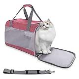 Siivton Transporttasche für Haustiere, von Fluggesellschaften zugelassen, zusammenklappbar, weiche Seiten, mit herausnehmbarem Innenpolster