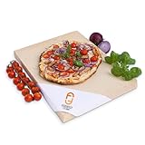 Feuerfest 123 - Pizzastein Eckig 40x30x2,5 cm, Pizzaplatte aus Schamotte für Backofen & Grill, Lebensmittelecht, für leckeren Pizzaboden wie vom Pizzabäcker