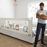 Fascol Bettgitter, 180 cm Kinderbettgitter Babybettgitter zum Vertikalen Heben, Bettschutzgitter für Kinderbetten und Elternbetten, 1 Seite