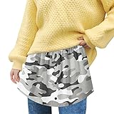 KIMODO Minirock Extender Damen Innenrock Layered Shirt Rock für Pullover Sweatshirt Jacke Verstellbar Gefälscht Lower Tops Mini Sweep Saumröcken (C-Grau, L)