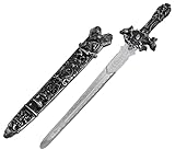 Alsino Königsschwert mit Schwertscheide aus Plastik für Kinder Kinderspielzeug Karnevalskostüm Faschingskostüm in Schwarz und Gold, (Silber)