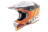 KINI Red Bull Competition Helmet V2.1 - Orange/White/Anthrazite - M – Motorcross Helm, Enduro, MTB, Off-Road, Neck-Brace Optimiert, EPS-Innnenschale, Waschbare Polster, CE geprüft