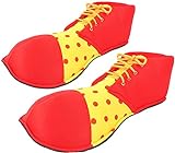 Bofeiya Clown-Schuhe, große gelb-rote Clown-Schuhe, lustige Zirkus-Requisiten, Kits für Unisex, Erwachsene, Männer, Frauen, Halloween, Kostüm, Zubehör, Cosplay, Party, Gefälligkeiten