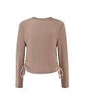 Arshiner Mädchen Langarmshirt Kordelzug Pullover Kinder Slim Rundhals Oberteile Freizeit Mode T-Shirt Herbst Winter Elegant Shirt für Mädchen 10-11 Jahre 150 Hellb