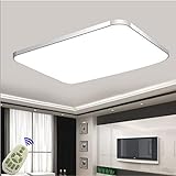 Deckenlampe dimmbar 72W LED Deckenleuchte Ultra dünn für Küche Balkon Korridor Büro Esszimmer Wohnzimmer (Silber 3000-6500K)