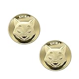 EDANEL Gold Dogecoin Commemorative Coin,1 Ounce Coin Protective Case,Protective Collectible Gifts,Cryptocurrency Coins,Gift for Dogecoin Lovers (2PCS-A)