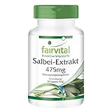 Salbei Kapseln - HOCHDOSIERT - 1425mg Salbei-Extrakt pro Tagesdosis - 2% essentielle Öle - Salvia officinalis - VEGAN - 90 Kapseln