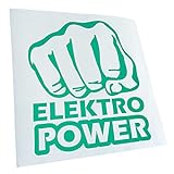 Kiwistar - Autoaufkleber - Elektro Power Faust Schlag Aufkleber für Auto, Laptop, Fahrrad, LKW, Motorrad Mehrfarbig JDM Decal Racing