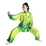 XGYUII Frauen Tai Chi Uniform Gradienten Tai Chi Kung Fu Anzug Sets Kampfkunst Uniformen Wing Chun Zen Meditation Kleidung,Beige,XXL