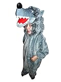 Wolf-Kostüm, F49 Gr. 122-128, für Kinder, Wolf-Kostüme Wölfe für Fasching Karneval, Kleinkinder-Karnevalskostüme, Kinder-Faschingskostüme, Geburtstags-Geschenk Weihnachts-Geschenk