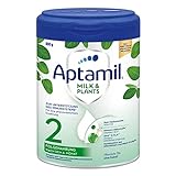 Aptamil Milk & Plants 2 – Folgenahrung nach dem 6. Monat, Mit Omega 3, DHA & ALA, Ohne Palmöl, Babynahrung, Milchpulver, 1x 800g