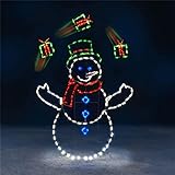 GPMYYBD Verspielte animierte Schneemann-Schneeballkampf Outdoor-LED-Lichterkette, für Weihnachten, Schneemann, Kampf für Weihnachtsatmosphäre, Verbesserungen (A)