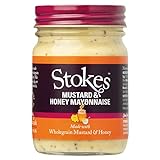 Stokes - Mustard & Honey - Senf-Honig Salatmayonnaise - Cremige Mayonnaise mit frischen Zutaten: Freilandeiern, feinstem Dijon Senf, süßem Honig und Meersalz - 217ml