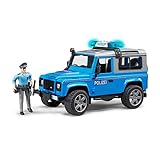 Bruder 02597 - Land Rover Defender Station Wagon Polizeifahrzeug mit Polizist und Ausstattung