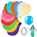GHVACZS 12 Stück Luftballons Groß, 36 Zoll/90 cm Grosse Luftballons, Luftballon Groß mit 10m Ballonband, Riesen Luftballons Geeignet für Hochzeiten, Geburtstage, Party