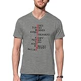 Grey's Anatomy Characters Vertical Herren Grau V-Neck Shirt Size XXL