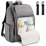 NEWHEY Baby Wickelrucksack Wickeltasche Multifunktional Große Kapazität Babytasche Reiserucksack und 2 Kinderwagen Gurten für Unterwegs 28L G