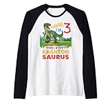 Kashton Saurus Rawr I'm 3 Dinosaur T-Rex 3rd Birthday Boy Raglan