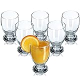 KADAX Wassergläser, 6er Set, dekoratives Gläserset, transparente Gläser mit Stiel, Saftgläser mit dicken Wänden, Trinkgläser für Wasser, Limonade (250ml, Marie)