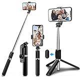Bluetooth Selfie Stick Tripod,Extendable Selfie Stick(103cm) with 360°Rotation Phone Tripod Stand with Wireless Remote,Small Camera and Smartphones(3.5-6.2 inch)