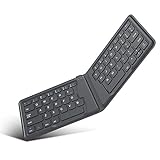 MoKo Universal Faltbar Tastatur, Kabellos Tragbar Tastatur Wiederaufladbar Ultradünn Bluetooth Keyboard Ergonomisch für iPad iPhone, Kompatibel mit iOS, Android, Windows Tablets Smartphones, Grau