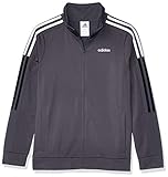 adidas Boys' Big New CORE Tricot Jacket, Dark Grey, L(14/16)