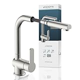 SCHÜTTE LONDON Küchenarmatur mit ausziehbarer Geschirrbrause, 360 Grad schwenkbarer Wasserhahn für die Küche, Mischbatterie mit Einhebelmischer, Spültischarmatur Edelstahloptik, Edelstahl, 29,8