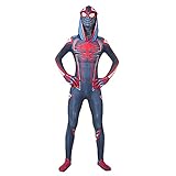 MYYLY PS5 2099 Overall Cosplay Spiderman Kostüm Kinder Avenger Bodysuit Spiel Anime Rollenspiele Onesies Zentai 3D Gedruckte Trikot Halloween Superhelden Kleidung,Red-XL Kids(140~150CM)