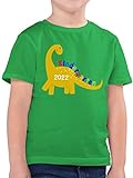 Kindergarten Geschenk Outfit - Kindergarten 2022 -Dino - 104 (3/4 Jahre) - Grün - Tshirt Kindergartenkind - F130K - Kinder Tshirts und T-Shirt für Jungen