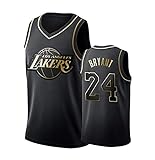 # 24 Kobe Black Gold Basketball Jersey,Unisex ärmelloses Sportweste Shirt.,Schwarz,L