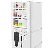 SoBuy® FRG150-W Hängeregal für Kühlschrank mit 5 Haken Türregal Küchenregal Gewürzregale mit 3 Ablagen, BHT ca.: 44,5x73,5x20cm