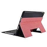 Dmtrab für K05B Bluetooth 3,0 ultradünne Einteilige Bluetooth-Tastatur-Ledertasche für iPad Air/Pro 10,5 Zoll (2019), mit Stiftschlitz & Halter (Rosa) Intelligentes Cover (Color : Pink)