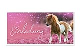 Friendly Fox Pony Einladung - 12 Pferde Einladungskarten zum Geburtstag Kinder Mädchen - Einladung Kindergeburtstag - Pferde Geburtstag - inkl. passende Umschläge