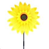 Bblythe Windrad mit Sonnenblume, Rasen, Windrad, groß, Windrad, für Garten, Hof, Party, Outdoor-Dekoration (gelb)