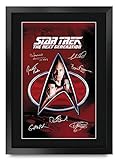 HWC Trading FR A3 Star Trek Next Generation Geschenke Gedruckt Signiert Autogramm Poster Für Fernsehen Erinnerungsstücke Fans - A3 Eingerahmt