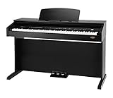 Classic Cantabile DP-210 SM E-Piano (Digitalpiano mit Hammermechanik, 88 Tasten, 2 Anschlüsse für Kopfhörer, USB, Metronom, 3 Pedale, Piano für Anfänger) schwarz matt